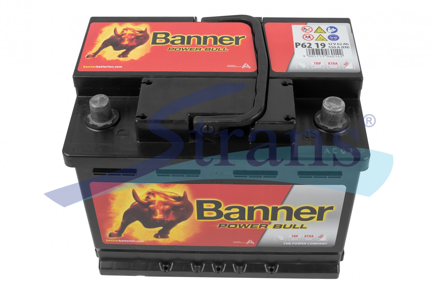 Акумулятор Banner 12V 62Ah 550A Power Bull R+ 241*175*190Mm P6219